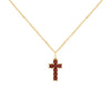 Rosecliff Small Cross Garnet Pendant in 14k Gold (January)