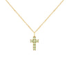 Rosecliff Small Cross Peridot Pendant in 14k Gold (August)