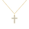 Rosecliff Cross White Topaz Pendant in 14k Gold (April)