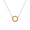 Rosecliff small circle necklace featuring twelve 2mm faceted round cut citrines prong set in 14k white gold