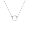 Rosecliff small circle necklace featuring twelve 2mm faceted round cut diamonds prong set in 14k white gold