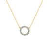 Rosecliff small circle necklace featuring twelve 2mm faceted round cut alexandrites prong set in 14k yellow gold - front view