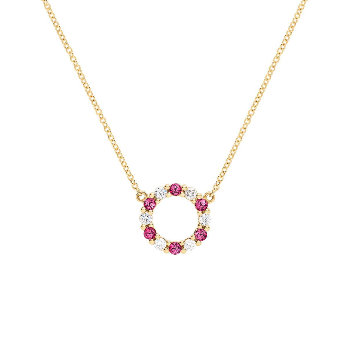 Solitaire Ruby Necklace 14K Gold