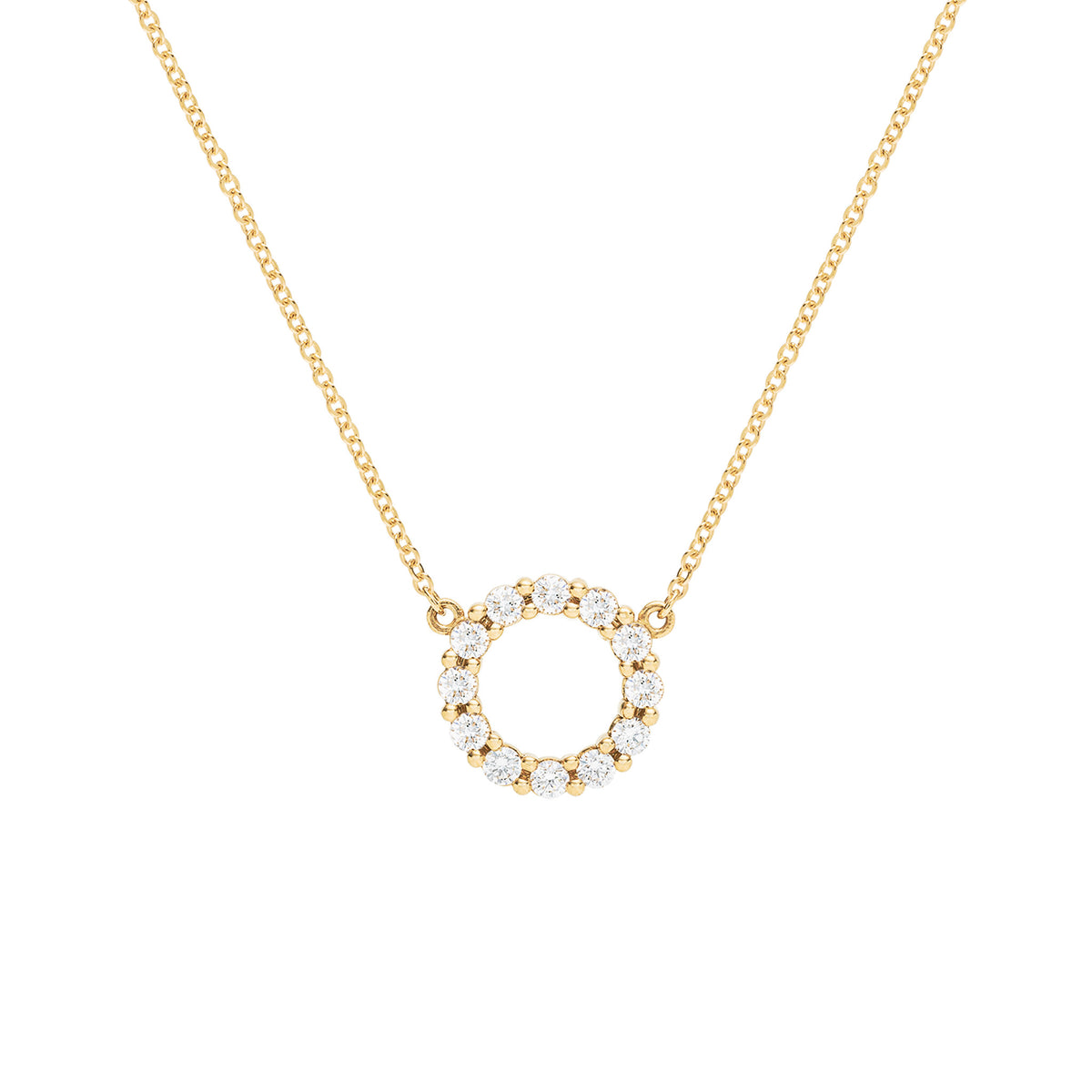 Double Diamond Circle Necklace | MICHAEL M