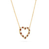 Rosecliff Heart Diamond & Garnet Necklace in 14k Gold (January)