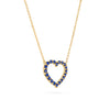 Rosecliff Heart Sapphire Necklace in 14k Gold (September)