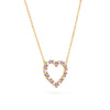 Rosecliff Heart Diamond & Amethyst Necklace in 14k Gold (February)