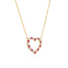 Rosecliff Heart Diamond & Ruby Necklace in 14k Gold (July)