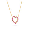 Rosecliff Heart Ruby Necklace in 14k Gold (July)