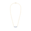 Rosecliff bar necklace with eleven 2 mm faceted round cut sapphires prong set in solid 14k yellow gold