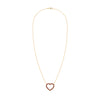 Rosecliff Heart Necklace featuring twenty faceted round cut garnets prong set in 14k yellow Gold