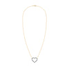 Rosecliff Heart Necklace featuring twenty alternating sapphires and diamonds prong set in 14k yellow Gold