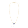 Rosecliff Heart Necklace featuring twenty faceted round cut sapphires prong set in 14k yellow Gold
