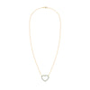 Rosecliff Heart Necklace featuring twenty faceted round cut Nantucket blue topaz prong set in 14k yellow Gold