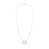 Rosecliff Heart Necklace featuring twenty faceted round cut amethysts prong set in 14k yellow Gold