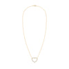 Rosecliff Heart Necklace featuring twenty faceted round cut white topaz prong set in 14k yellow Gold