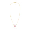Rosecliff Heart Necklace featuring twenty alternating rubies and diamonds prong set in 14k yellow Gold