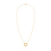 Rosecliff open circle necklace with sixteen 2 mm faceted round cut citrines prong set in 14k yellow gold