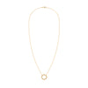 Rosecliff open circle necklace with sixteen alternating 2 mm round cut diamonds & citrines prong set in 14k yellow gold