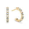 Two Rosecliff huggie earrings in 14k gold each featuring nine alternating 2mm alexandrites and diamonds - front view