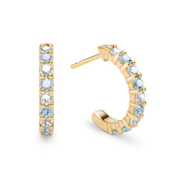 Rosecliff Diamond & Nantucket Blue Topaz Earrings in 14k Gold (December)