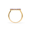 Rosecliff open circle ring featuring sixteen 2 mm faceted round cut amethysts prong set in 14k yellow gold - standing view