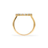 Rosecliff open circle ring featuring 2 mm faceted round cut white topaz prong set in 14k yellow gold - standing view