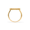 Rosecliff open circle ring featuring sixteen 2 mm faceted round cut citrines prong set in 14k yellow gold - standing view