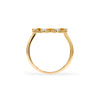 Rosecliff open circle ring featuring alternating 2 mm faceted citrines and diamonds prong set in 14k gold - standing view