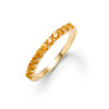 Rosecliff stackable ring featuring eleven 2 mm faceted round cut citrines prong set in 14k yellow gold - front view