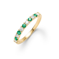 Rosecliff Diamond & Emerald Stackable Ring in 14k Gold (May)