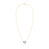 Rosecliff Heart Necklace featuring twelve faceted round cut sapphires prong set in 14k yellow Gold