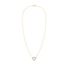 Rosecliff Heart Necklace featuring twelve faceted round cut amethysts prong set in 14k yellow Gold