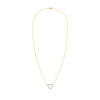 Rosecliff Heart Necklace featuring twelve faceted round cut white topaz prong set in 14k yellow Gold