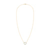 Rosecliff small open circle necklace with 12 alternating 2 mm Nantucket blue topaz & diamonds prong set in 14k yellow gold