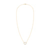 Rosecliff small circle necklace featuring twelve 2mm faceted round cut white topaz prong set in 14k yellow gold