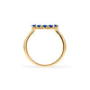 Rosecliff small open circle ring featuring twelve 2 mm faceted round cut sapphires prong set in 14k gold - standing view