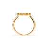 Rosecliff small open circle ring featuring twelve 2 mm faceted round cut citrines prong set in 14k gold - standing view