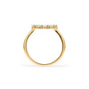 Rosecliff small open circle ring featuring twelve 2 mm faceted round cut white diamonds set in 14k gold - standing view