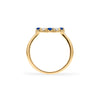 Rosecliff small open circle ring featuring alternating 2 mm sapphires and diamonds prong set in 14k gold - standing view