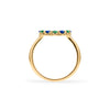 Rosecliff small open circle ring featuring alternating 2 mm sapphires and emeralds prong set in 14k gold - standing view