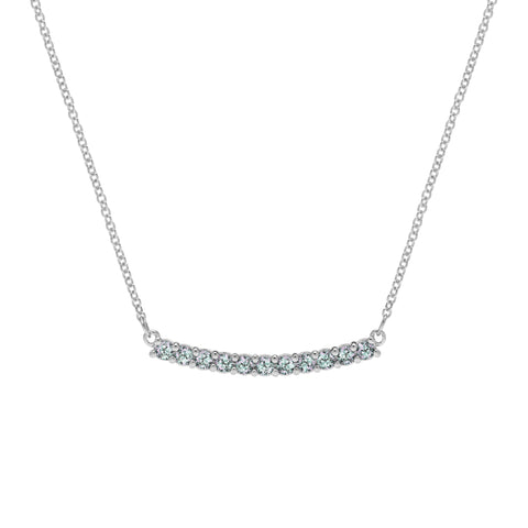 Rosecliff Alexandrite Bar Necklace in 14k Gold (June) - White Gold