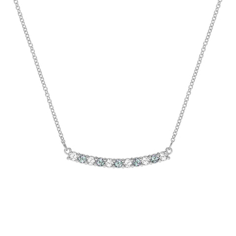 Rosecliff Diamond & Alexandrite Bar Necklace in 14k Gold (June) - White Gold