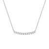 Rosecliff bar necklace with eleven 2 mm faceted round cut diamonds prong set in solid 14k white gold