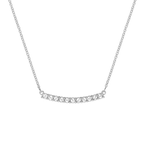 Rosecliff Diamond Bar Necklace in 14k Gold (April) - White Gold