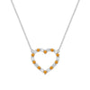 Rosecliff Heart Necklace featuring twenty alternating citrines and diamonds prong set in 14k white Gold