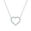 Rosecliff Heart Necklace featuring twenty alternating Nantucket blue topaz and diamonds prong set in 14k white Gold