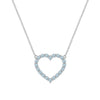 Rosecliff Heart Necklace featuring twenty faceted round cut Nantucket blue topaz prong set in 14k white Gold