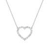 Rosecliff Heart Necklace featuring twenty faceted round cut diamonds prong set in 14k white Gold