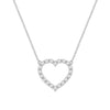 Rosecliff Heart Necklace featuring twenty faceted round cut gemstones prong set in 14k white Gold
